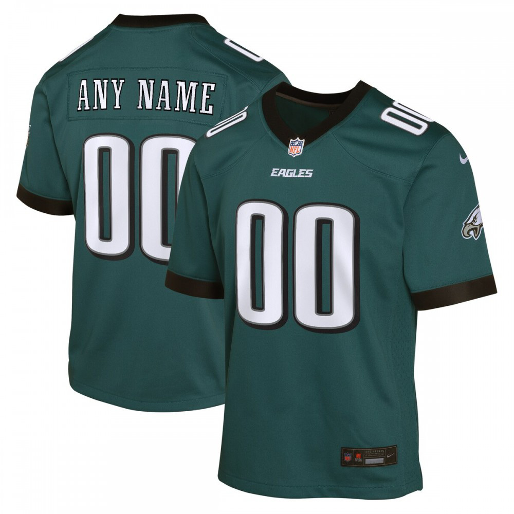 Philadelphia Eagles Nike Youth Custom Game Jersey - Midnight Green-GridironStore